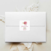 Sticker Carré Pétales et prosecco Faveur de douche de mariage fl