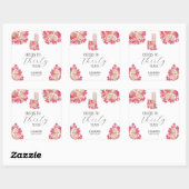 Sticker Carré Pétales & Procuco 30e anniversaire Floral Pink Chi (Feuille)