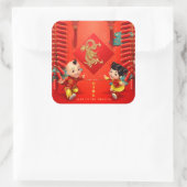 Sticker Carré Pétards chinois traditionnels Dragon Year Sq (Sac)