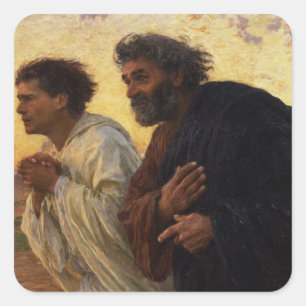 Sticker Carré Peter et John Running