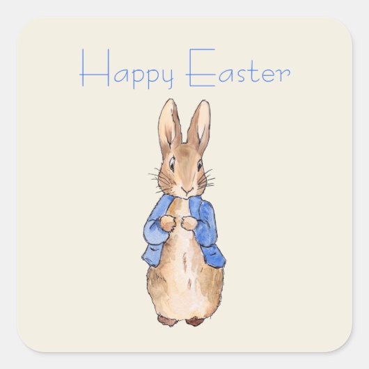 Sticker Carré Peter le lapin lapin de Pâques (Devant)