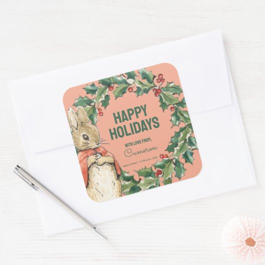Sticker Carré Peter Rabbit | Joyeux Noël de (Enveloppe)