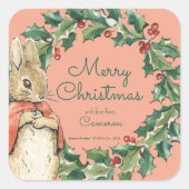 Sticker Carré Peter Rabbit | Joyeux Noël de (Devant)