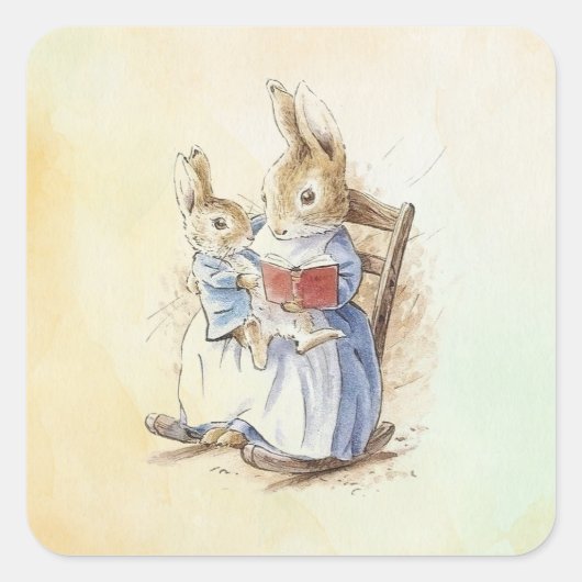 Sticker Carré Peter Rabbit (livre) (Devant)
