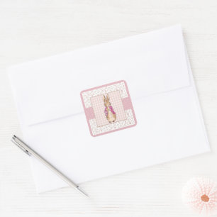 Sticker Carré Peter the Rabbit Check & Floral pattern
