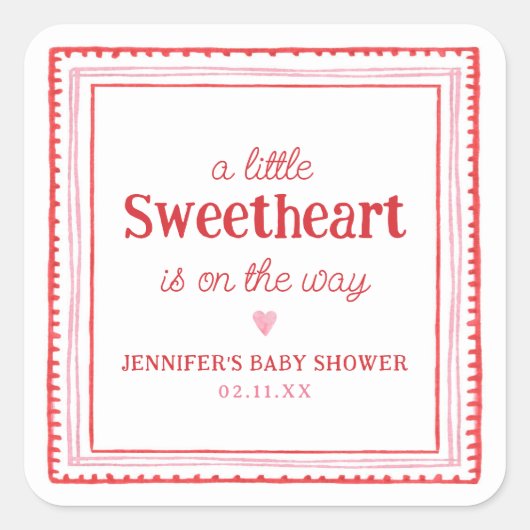 Sticker Carré Petit amour Valentine's Shower (Devant)