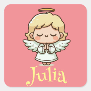 Sticker Carré Petit ange priant