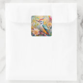 Sticker Carré Petit arc-en-ciel Pic Imaginaire Oiseau (Sac)