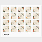Sticker Carré petit baby shower (Feuille)