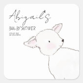 Sticker Carré Petit Baby shower d'agneau (Devant)