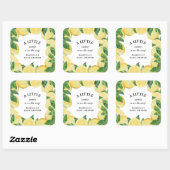 Sticker Carré Petit Baby shower de citron doux (Feuille)
