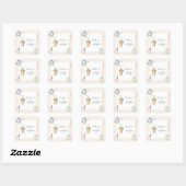 Sticker Carré Petit baby shower de pousses merci (Feuille)