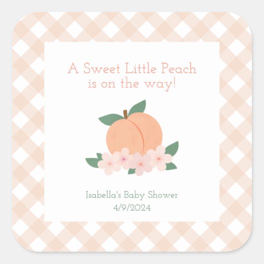Sticker Carré Petit Baby shower doux (Devant)
