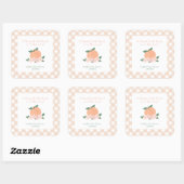 Sticker Carré Petit Baby shower doux (Feuille)
