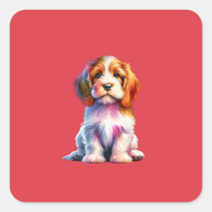 Sticker Carré Petit Basset Griffon Vendeen Chien