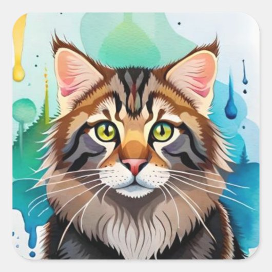 Sticker Carré Petit chien fermer mini porte - bloc (Devant)