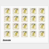 Sticker Carré Petit chien plus jeune (Feuille)