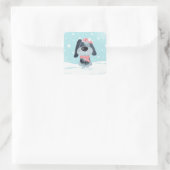 Sticker Carré Petit chiot, bébé (Sac)