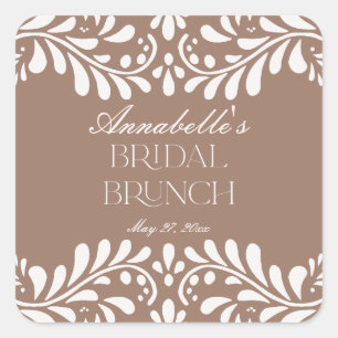 Sticker Carré Petit Déjeuner-Déjeuner de Mariée Mocha Brown Tala