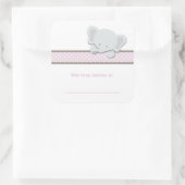 Sticker Carré Petit éléphant {rose} | Plaques (Sac)