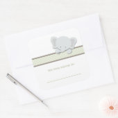 Sticker Carré Petit éléphant {Vert} | Plaques (Enveloppe)
