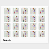 Sticker Carré Petit Elfe Mignon (Feuille)