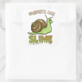 Sticker Carré Petit escargot rétro - Les fascistes sont minces (Sac)