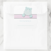 Sticker Carré Petit Hippo {Rose} | Plaques (Sac)
