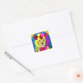 Sticker Carré Petit Lion Cub Quilt Comme Design (Enveloppe)