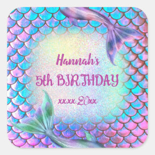 Sticker Carré petit motif de sirène