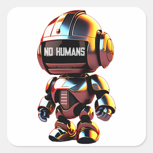 Sticker Carré Petit Robot mignon (Devant)