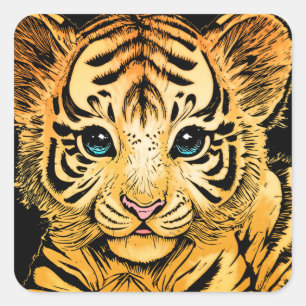 STICKER CARRÉ PETIT TIGER