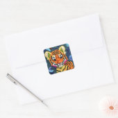 Sticker Carré Petit Tiger Cub Quilt Comme Design (Enveloppe)