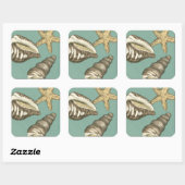 Sticker Carré Petit trio Shell Turquoise (Feuille)
