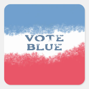 Sticker Carré Petit Vote Patriotique Bleu Politique 