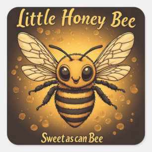 Sticker Carré Petite abeille pour apiculteurs et amateurs d'abei