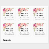 Sticker Carré Petite aquarelle rose à la main (Feuille)