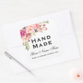 Sticker Carré Petite aquarelle rose à la main (Enveloppe)