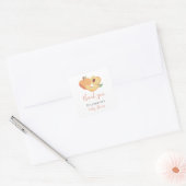 Sticker Carré Petite Baby shower Pêche Fruits mignons (Enveloppe)