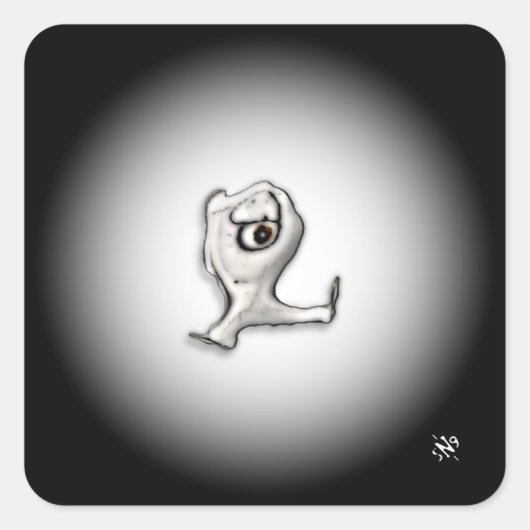 Sticker Carré Petite chose en colère aux yeux v2 (Devant)