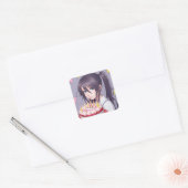 Sticker Carré Petite fille d'anniversaire Anime (Enveloppe)