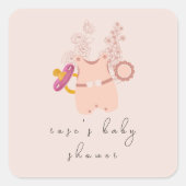 Sticker Carré petite fille douche (Devant)