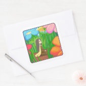 Sticker Carré Petite Fleur - Sainte Thérèse de Lisieux (Enveloppe)