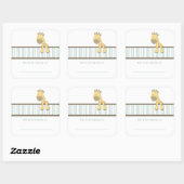 Sticker Carré Petite girafe {Turquoise} | Plaques (Feuille)