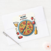 Sticker Carré petite nourriture garçon fille ado pizza premier 1 (Enveloppe)