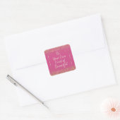 Sticker Carré Petite Parties scintillant rose or belle citation (Enveloppe)