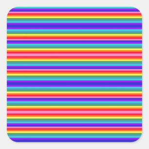 Sticker Carré Petites bandes de couleurs arc-en-ciel
