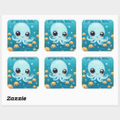 Sticker Carré Petites poulpes. (Feuille)