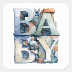Sticker Carré Petits blocs de lapin