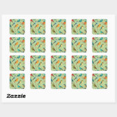 Sticker Carré Petits oiseaux (Feuille)